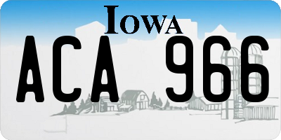 IA license plate ACA966