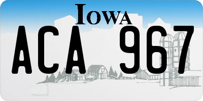 IA license plate ACA967