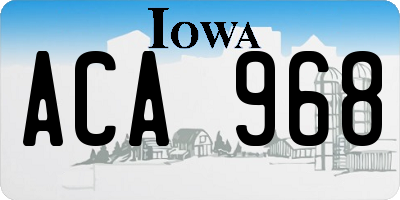 IA license plate ACA968