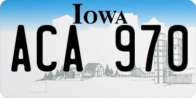 IA license plate ACA970