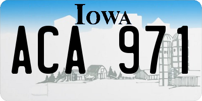 IA license plate ACA971