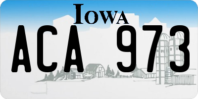 IA license plate ACA973