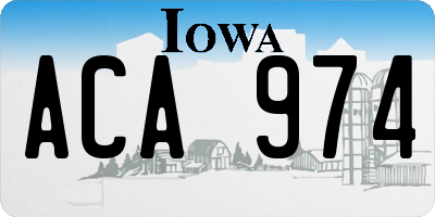 IA license plate ACA974