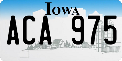 IA license plate ACA975