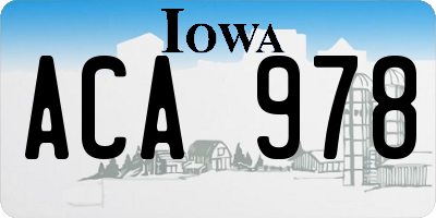 IA license plate ACA978