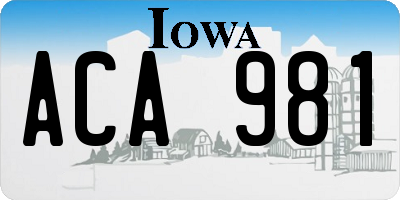IA license plate ACA981