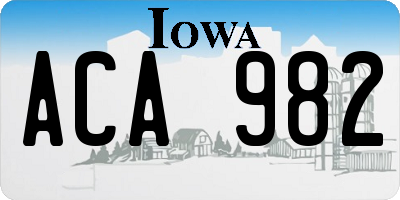 IA license plate ACA982