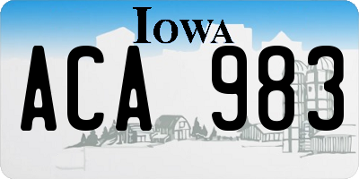IA license plate ACA983