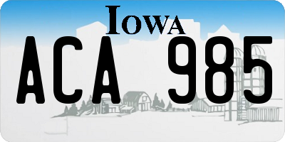 IA license plate ACA985