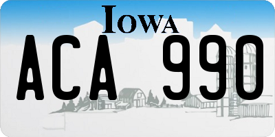 IA license plate ACA990