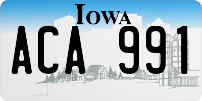 IA license plate ACA991
