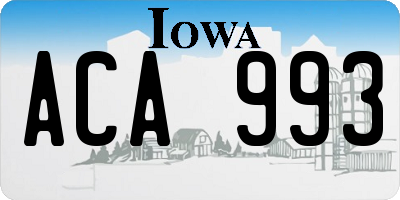 IA license plate ACA993