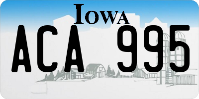 IA license plate ACA995
