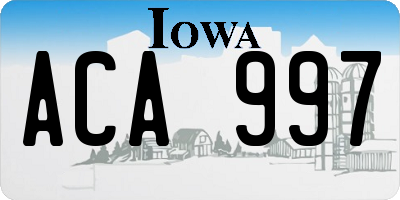 IA license plate ACA997