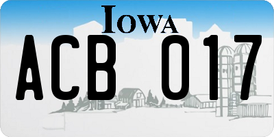 IA license plate ACB017