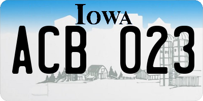 IA license plate ACB023