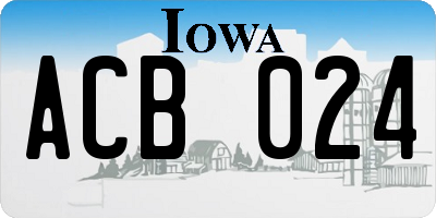 IA license plate ACB024