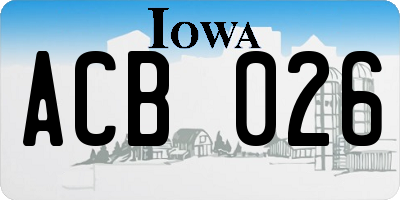 IA license plate ACB026