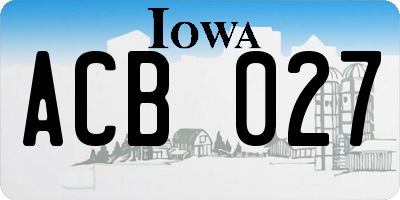 IA license plate ACB027