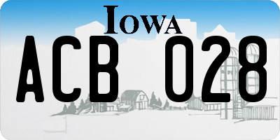 IA license plate ACB028