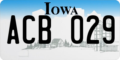 IA license plate ACB029