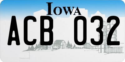 IA license plate ACB032
