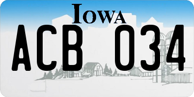 IA license plate ACB034