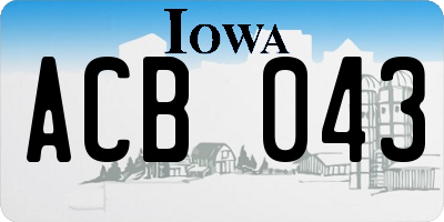 IA license plate ACB043