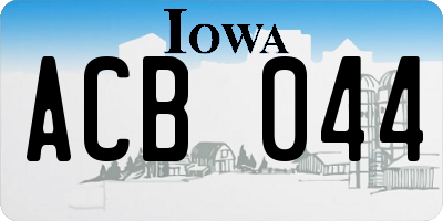 IA license plate ACB044
