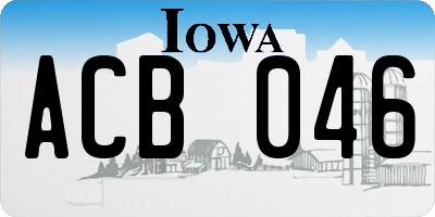 IA license plate ACB046