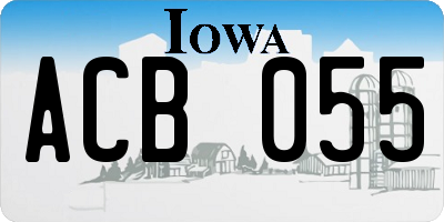 IA license plate ACB055