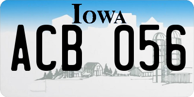 IA license plate ACB056