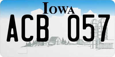 IA license plate ACB057