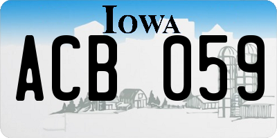 IA license plate ACB059