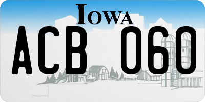 IA license plate ACB060
