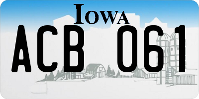 IA license plate ACB061
