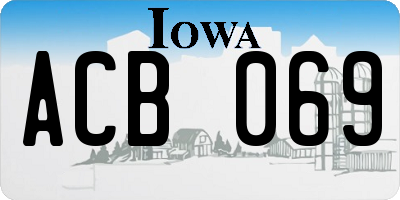 IA license plate ACB069