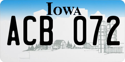 IA license plate ACB072