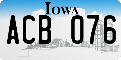 IA license plate ACB076