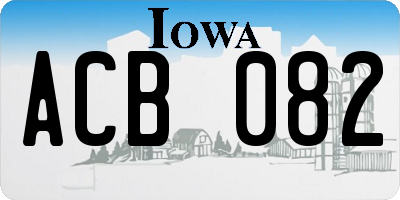 IA license plate ACB082