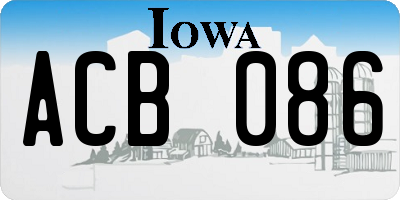 IA license plate ACB086