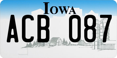IA license plate ACB087