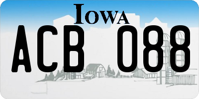 IA license plate ACB088