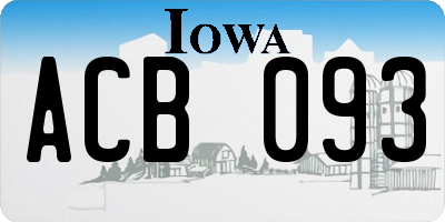 IA license plate ACB093