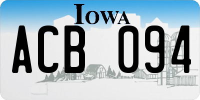 IA license plate ACB094
