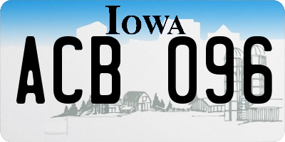 IA license plate ACB096