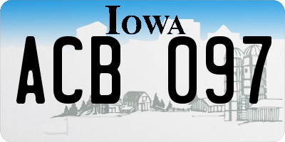IA license plate ACB097