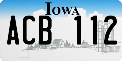 IA license plate ACB112