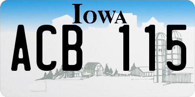 IA license plate ACB115