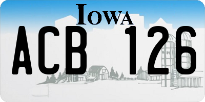 IA license plate ACB126